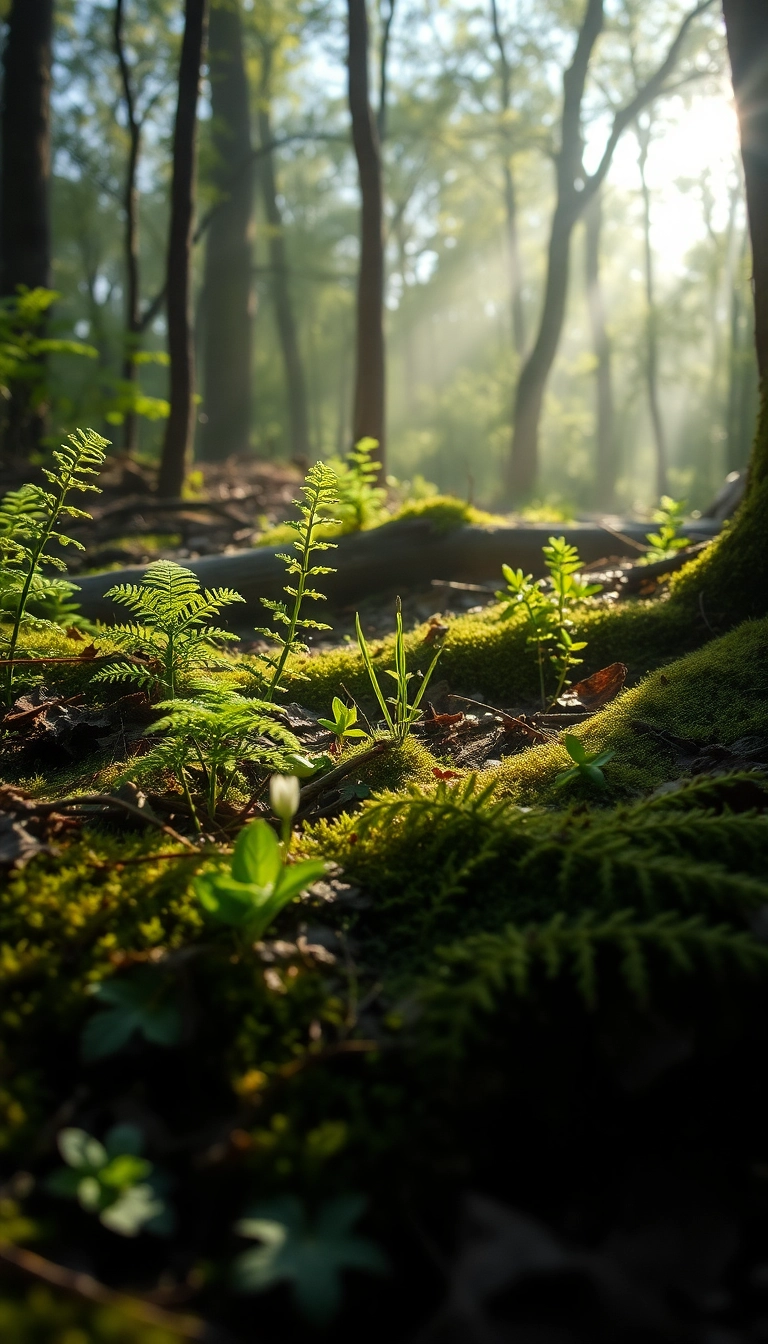 HD iPhone Spring Forest Floor Dynamic Background